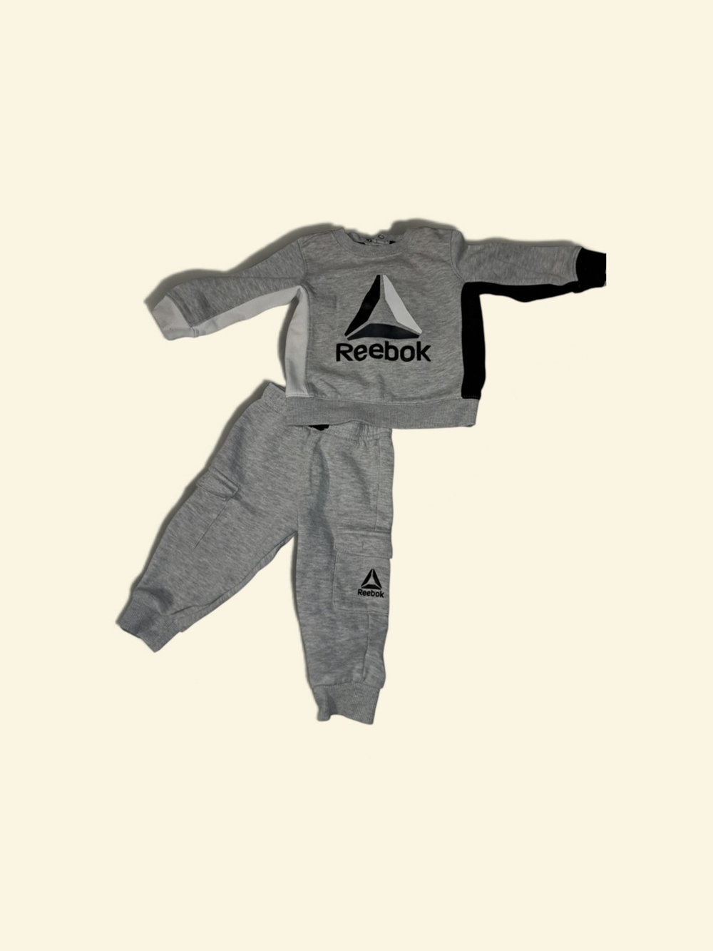 Reebok Gray Kids Logo Sweat Set Joggers 6/9 Months